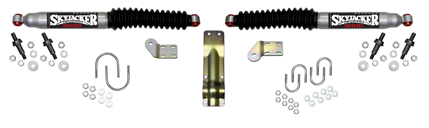 Skyjacker Steering Stabilizer Dual Kit Silver w/Black Boots