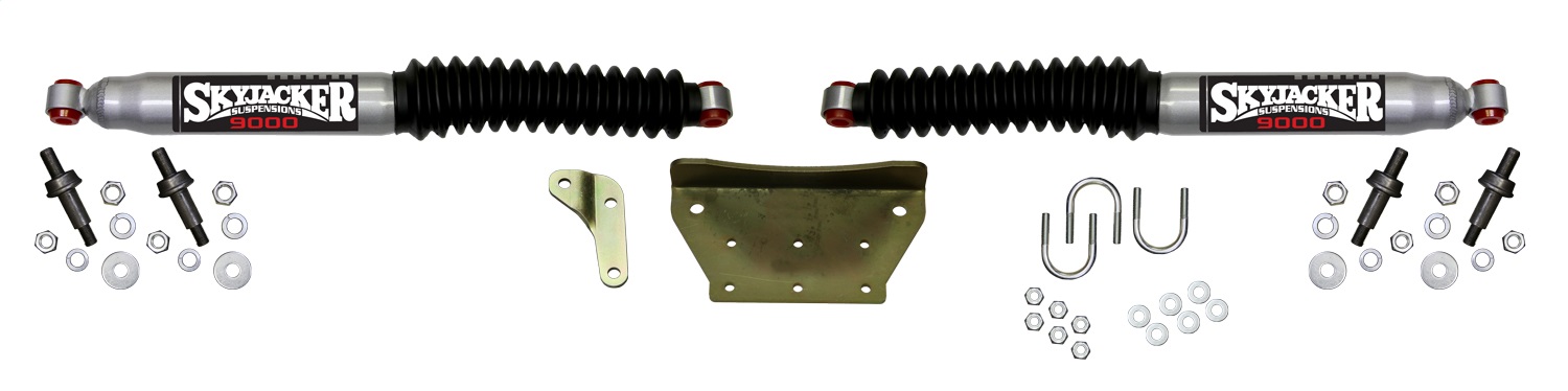 Skyjacker Steering Stabilizer Dual Kit Silver w/Black Boots