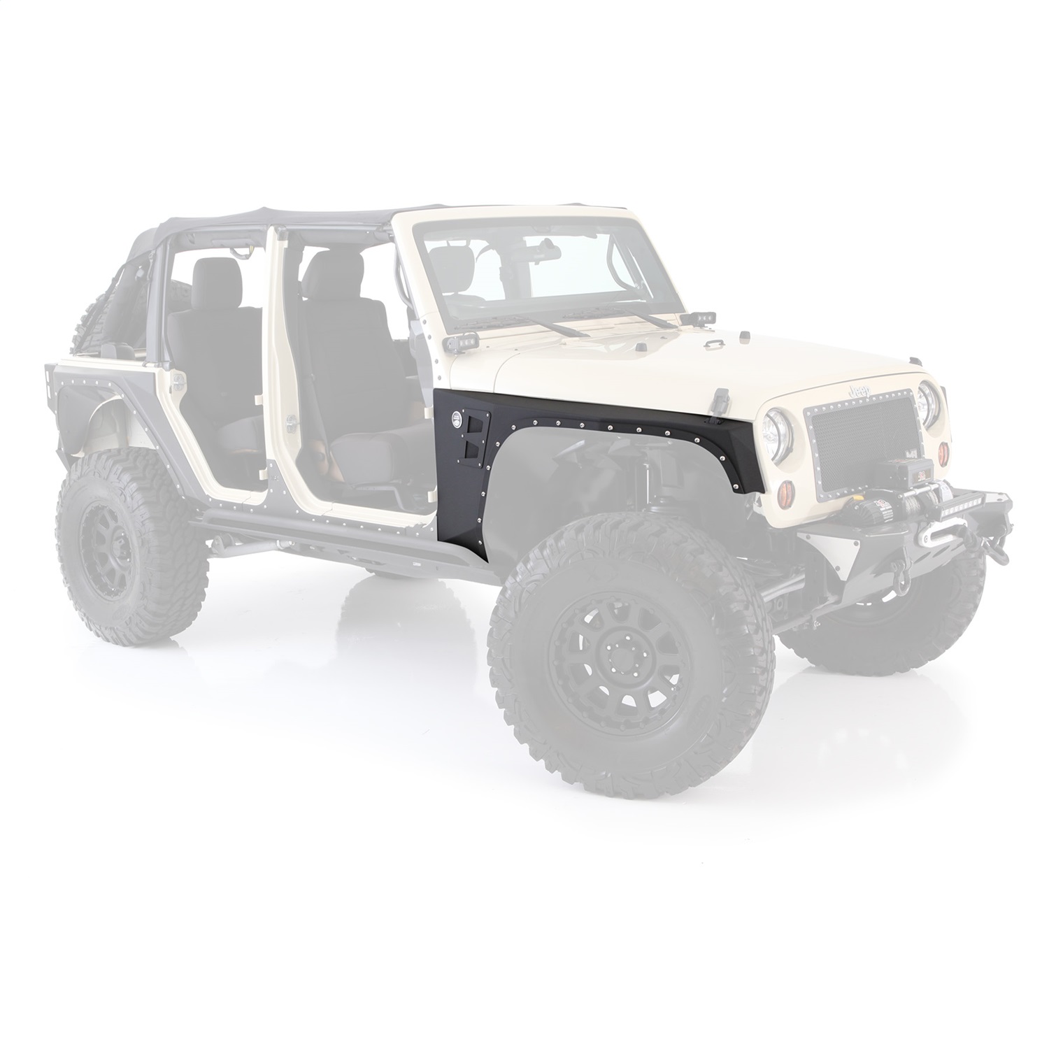 Smittybilt 76837 Front Rear XRC Set Of 4 Fender Flares For 07-15 JK Wrangler