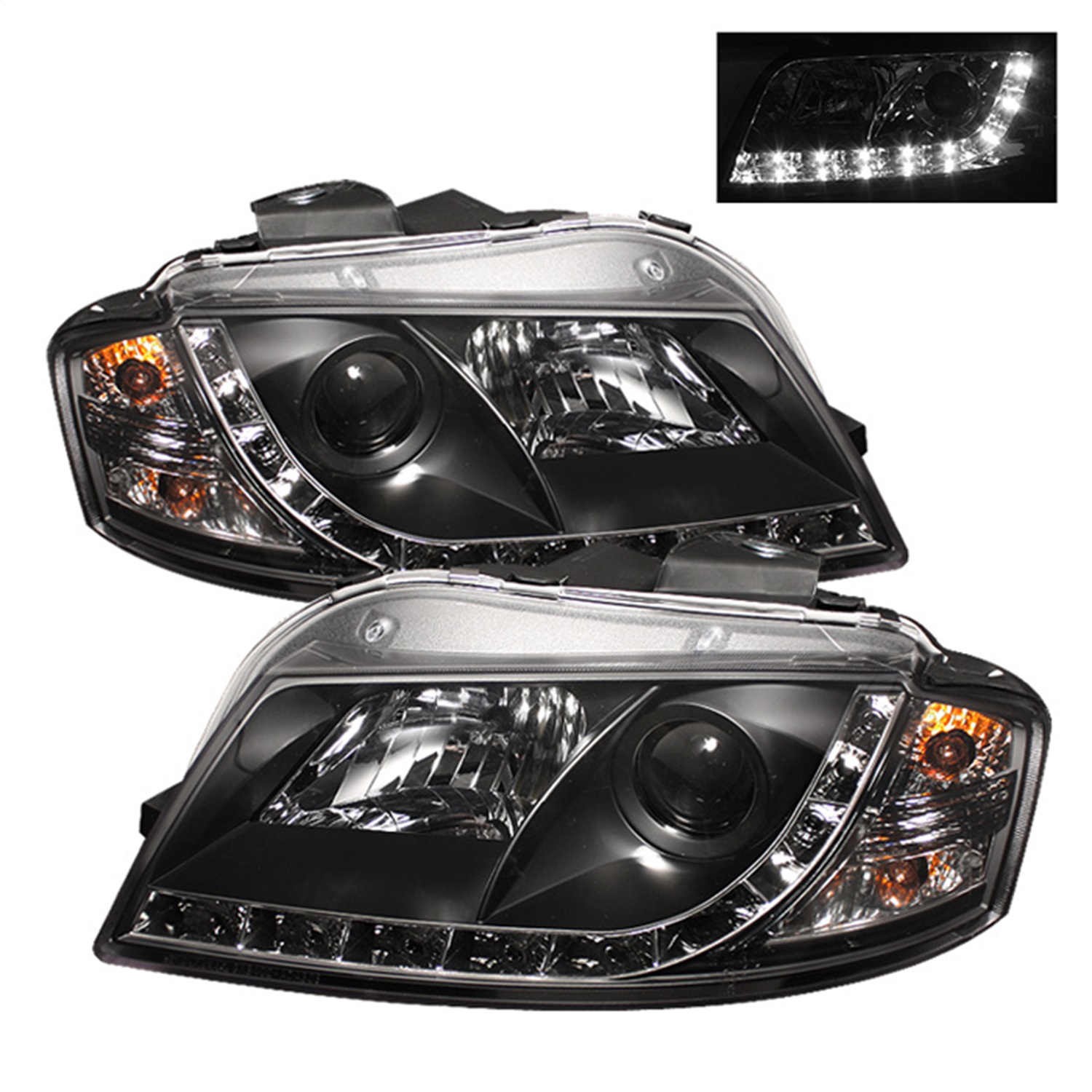 Spyder Auto 5008510 DRL LED Projector Headlights Fits 06-08 A3 A3 Quattro