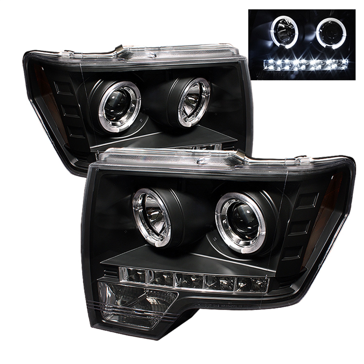 Spyder Auto 5010230 Halo LED Projector Headlights Fits 09-14 F-150