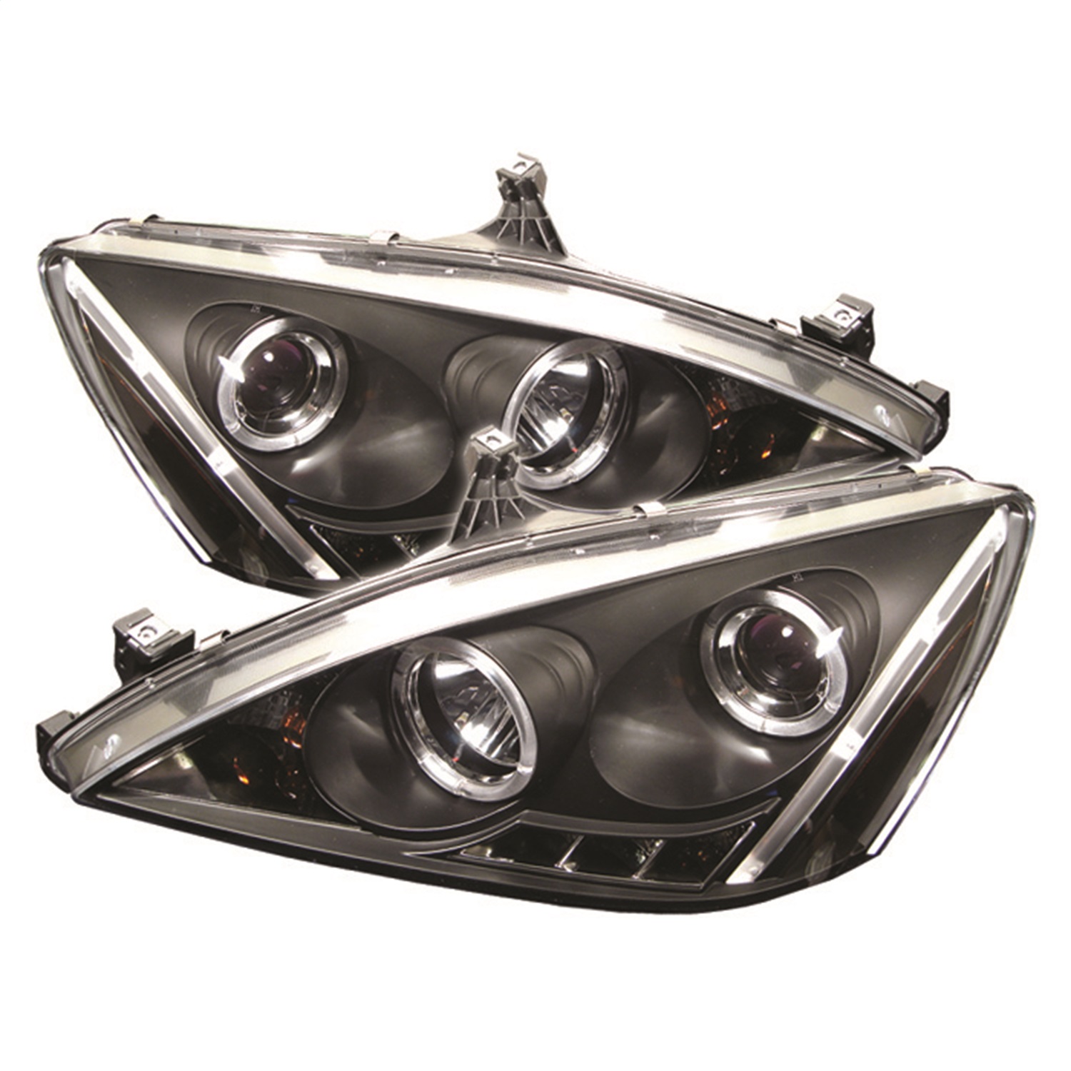 Spyder Fit Honda Accord 03-07 Projector Headlights - LED Halo  - Black