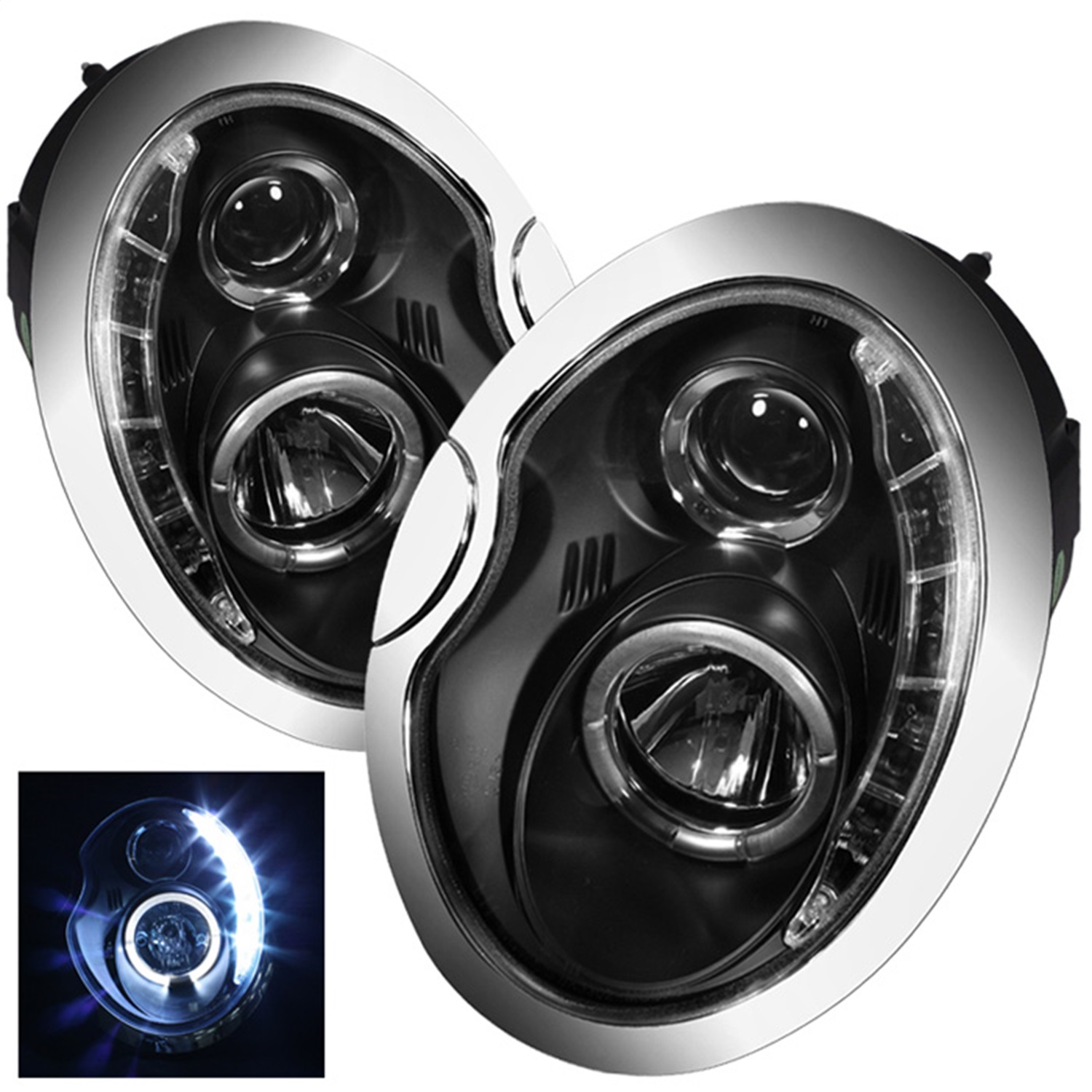 Spyder Auto 5011336 DRL LED Projector Headlights Fits 02-06 Cooper