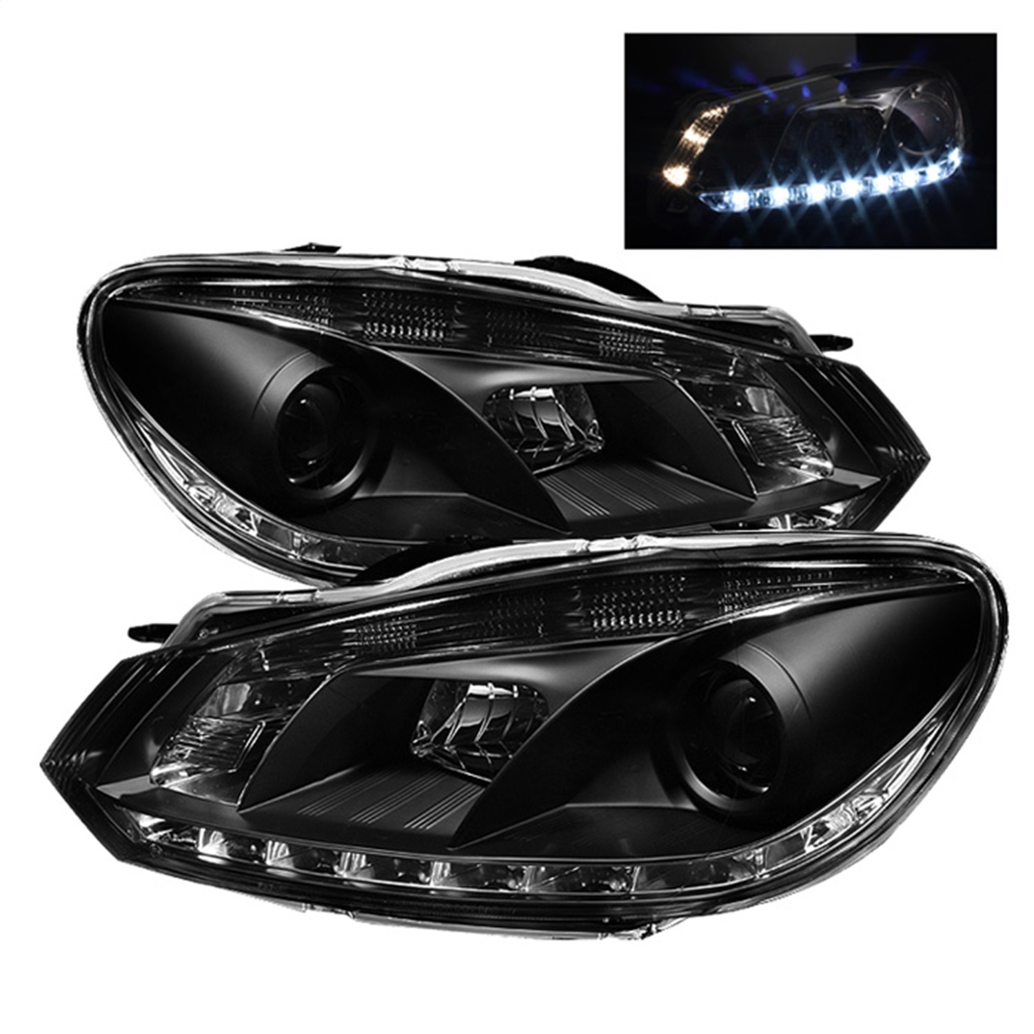 Spyder Auto 5012111 DRL Projector Headlights Fits 10-13 Golf Golf R GTI