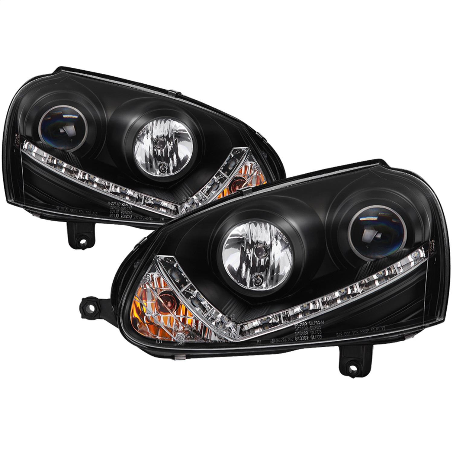 Spyder Auto 5017529 DRL LED Projector Headlights Fits 06-09 GTI Jetta Rabbit
