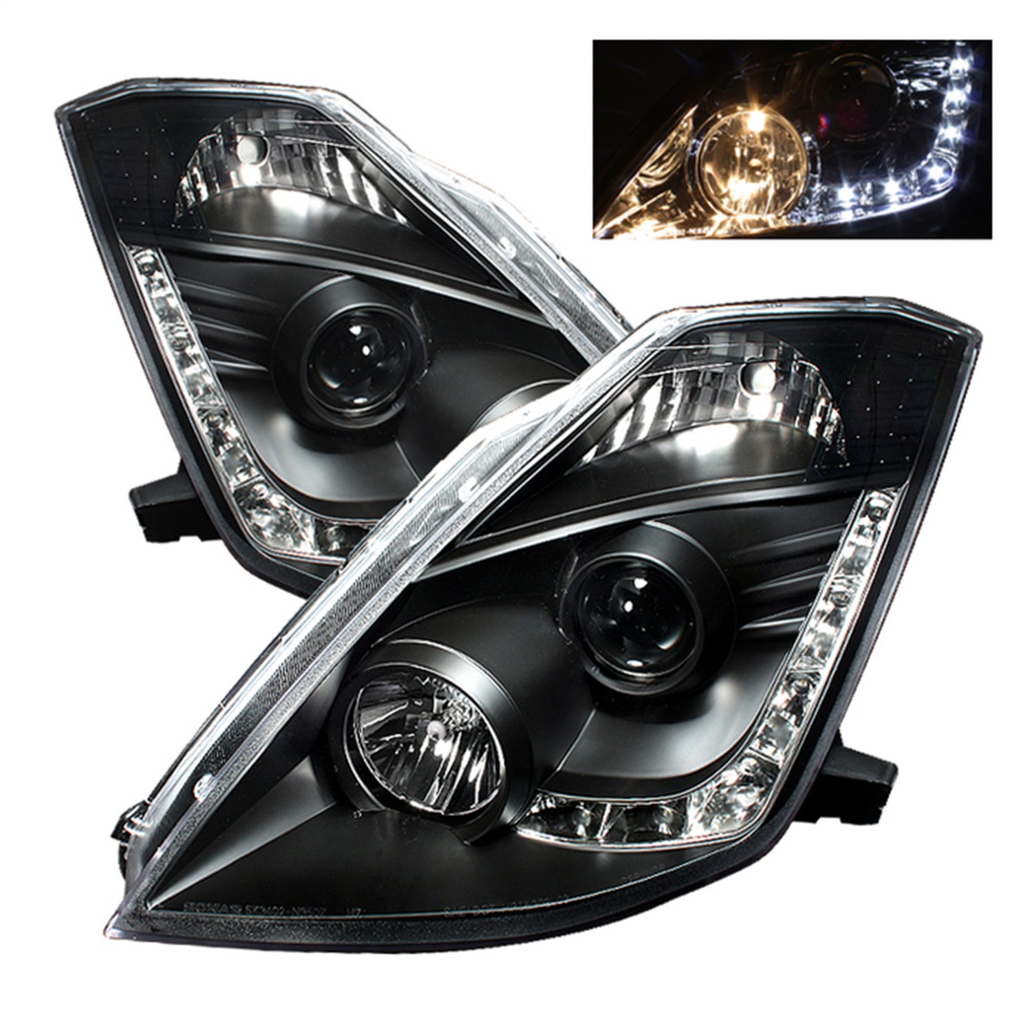 Spyder Auto 5064738 DRL LED Projector Headlights Fits 03-05 350Z