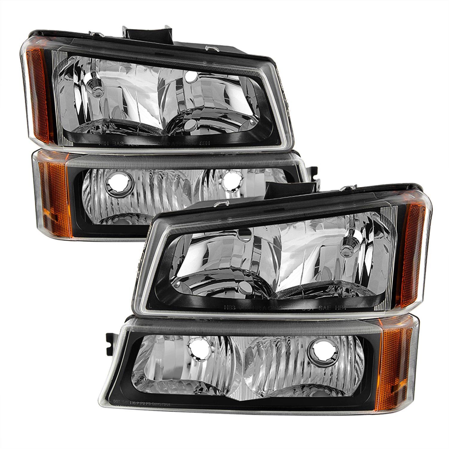 xTune Fits Silverado 2500HD 03-06 Headlights w/ Bumper Lights