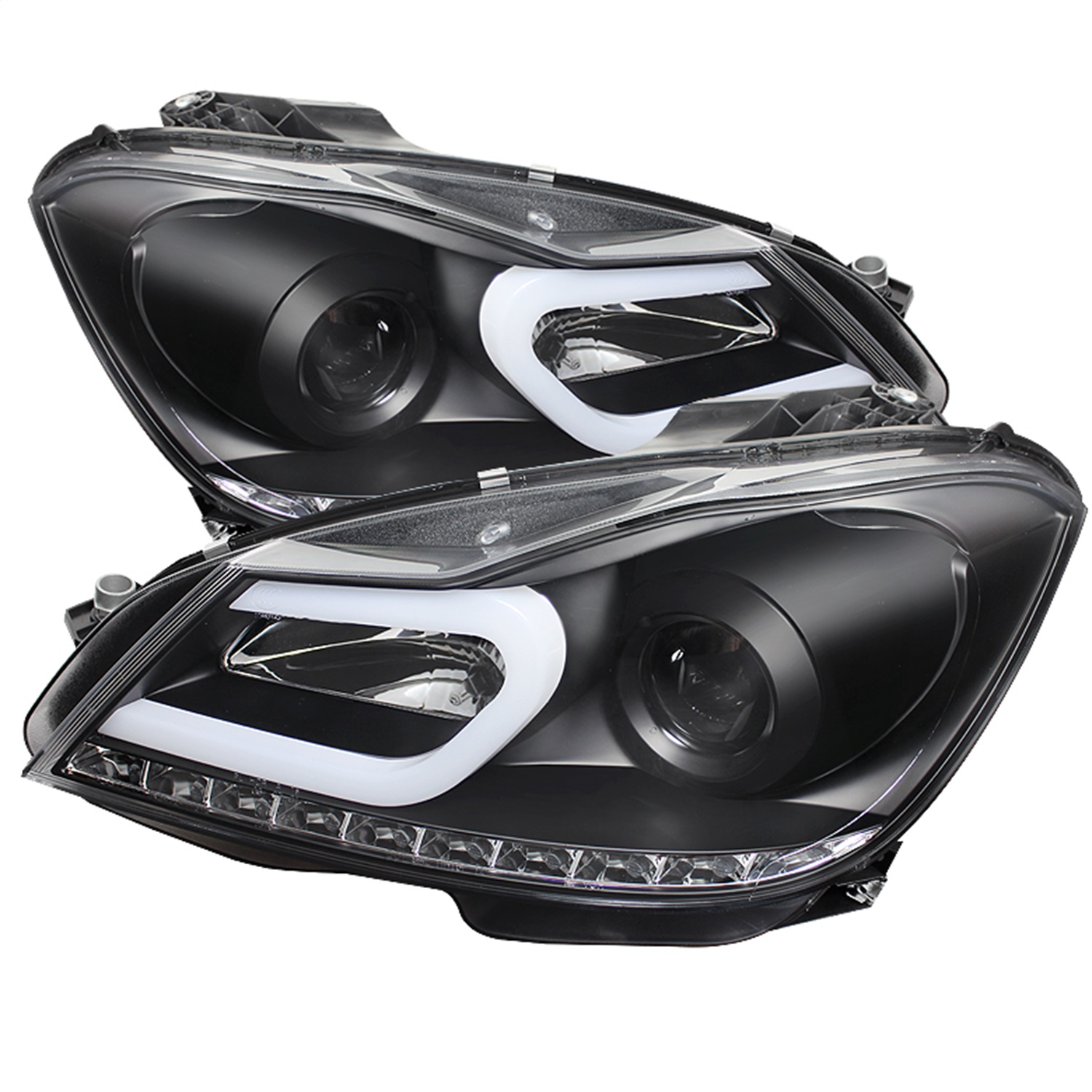 Spyder Auto 5074249 DRL Projector Headlights Fits 12-13 C250 C300 C350 C63 AMG