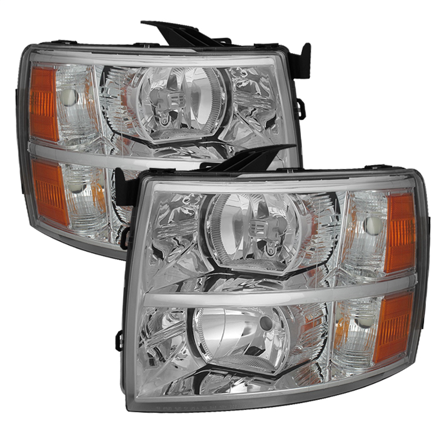 xTune Fits Chevy Silverado 07-13 Crystal Headlights Chrome HD-JH-CS07-AM-C