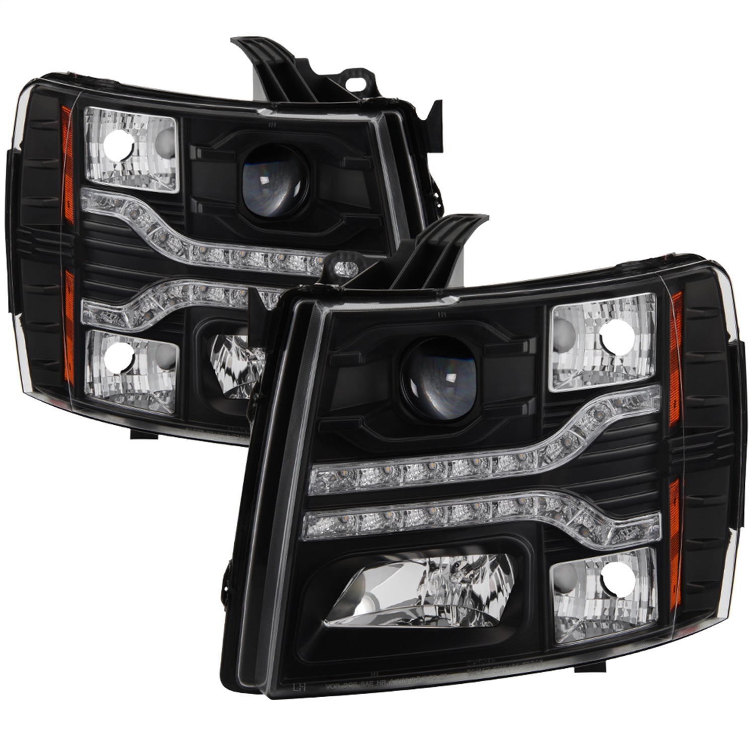 Spyder Fits Silverado 1500 2500HD/3500HD 07-13 Projector Headlights - LED DRL