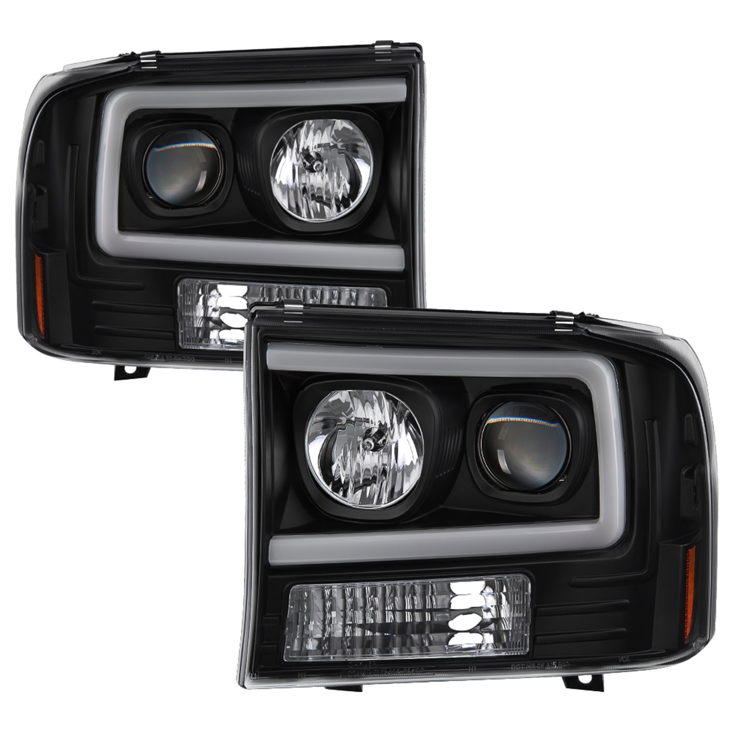 Spyder Fit 99-04 Ford F250 Super Duty Projector Headlights - Light Bar