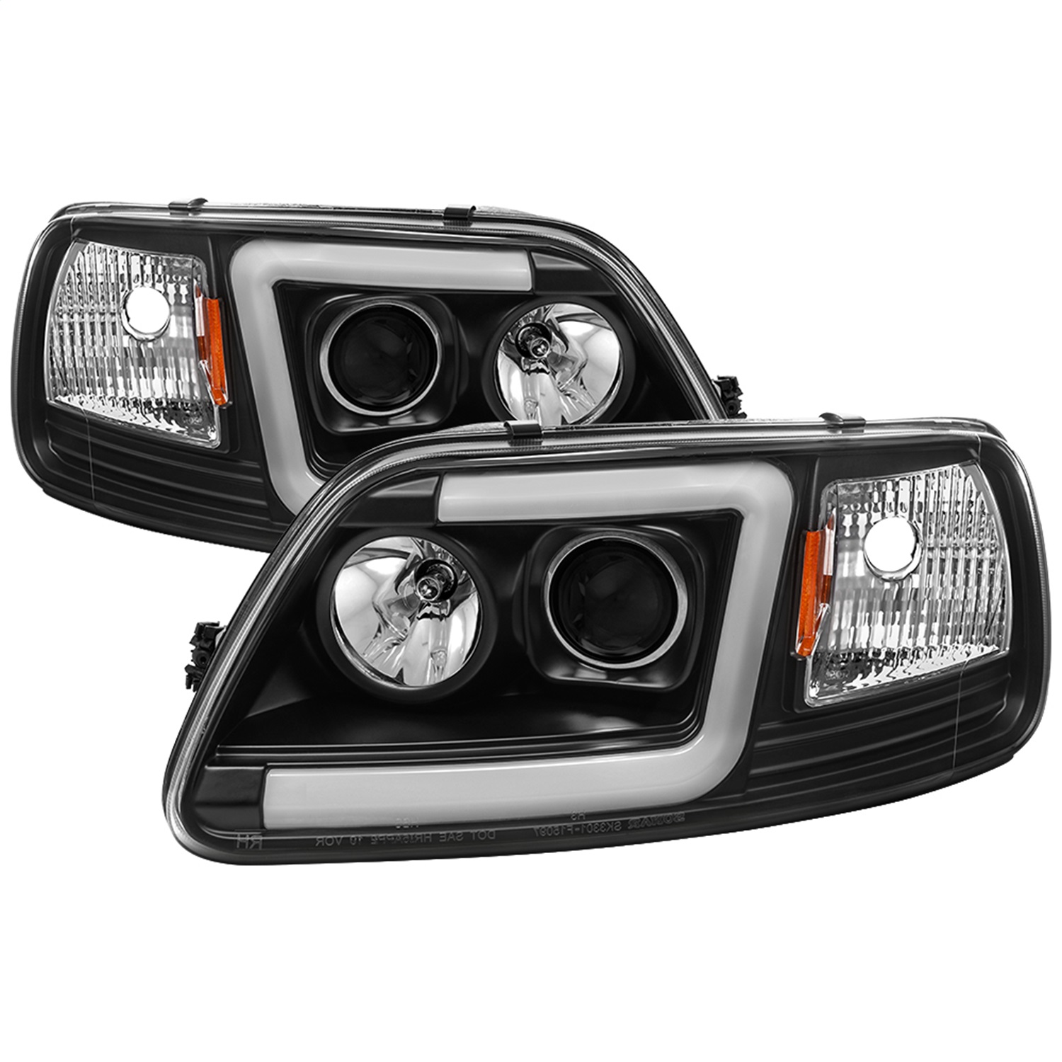 Spyder Fit 97-03 F-150 (After 6/1997) Light Bar Projector Headlights - Blk