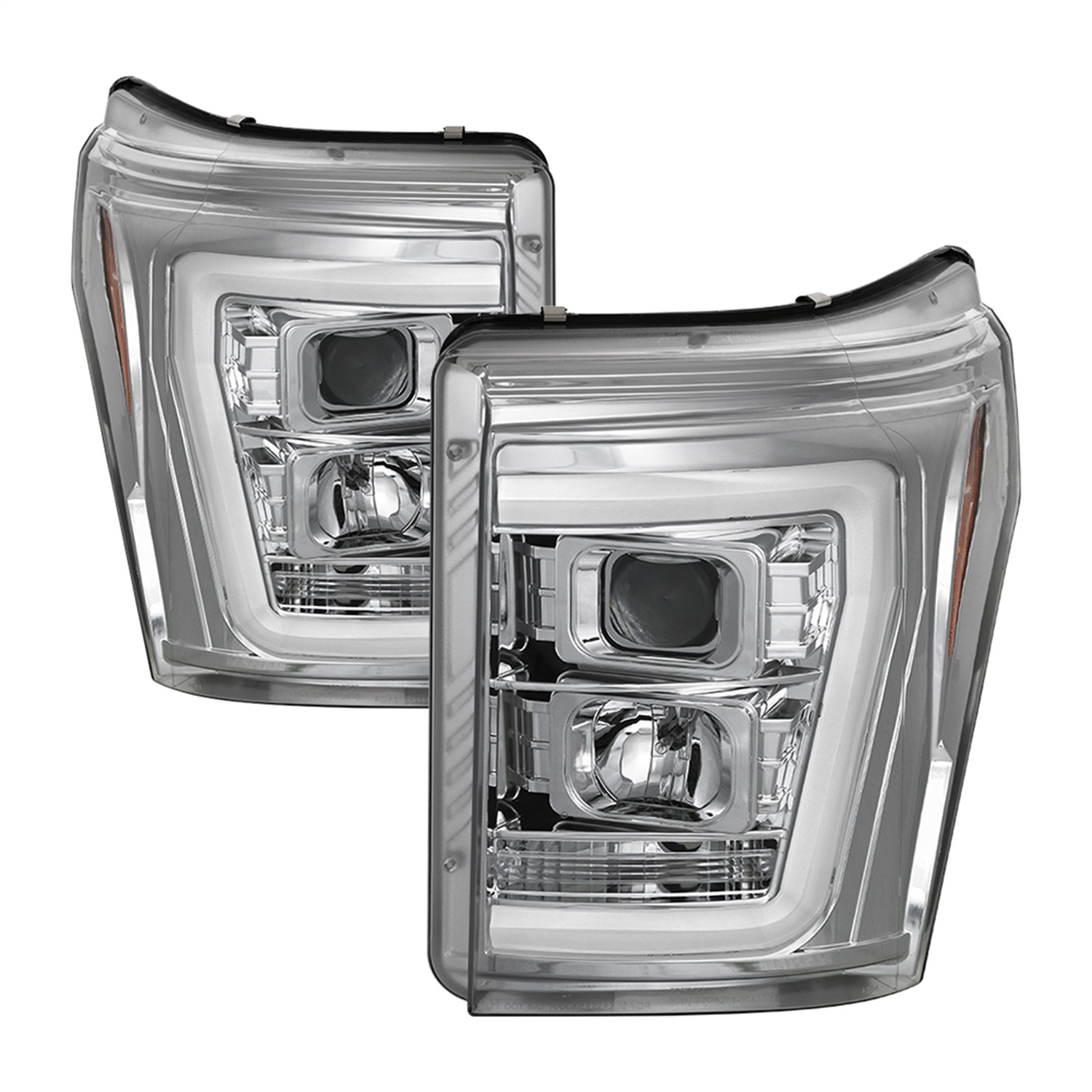 Spyder Fit 11-16 Ford F-250/F-350 V2 Projector Headlights - Light Bar DRL