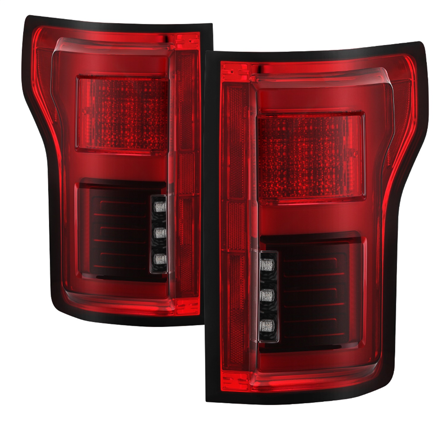 Spyder Fit 15-18 F-150 LED Tail Lights (w/Blind Spot) - Red Clear