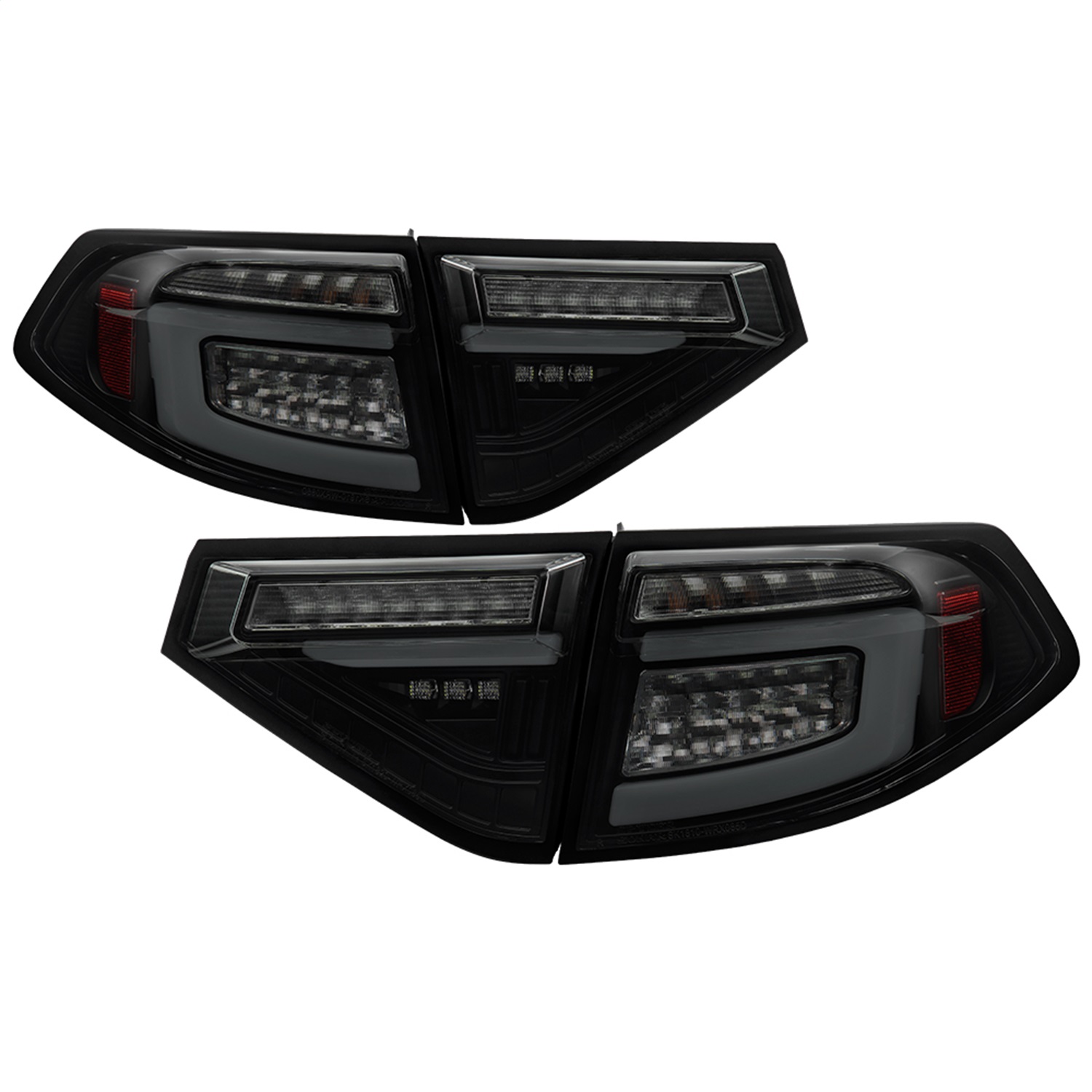 Spyder Fit 08-14 Impreza WRX Hatchback LED Tail Lights Seq Signal Blk Smoke