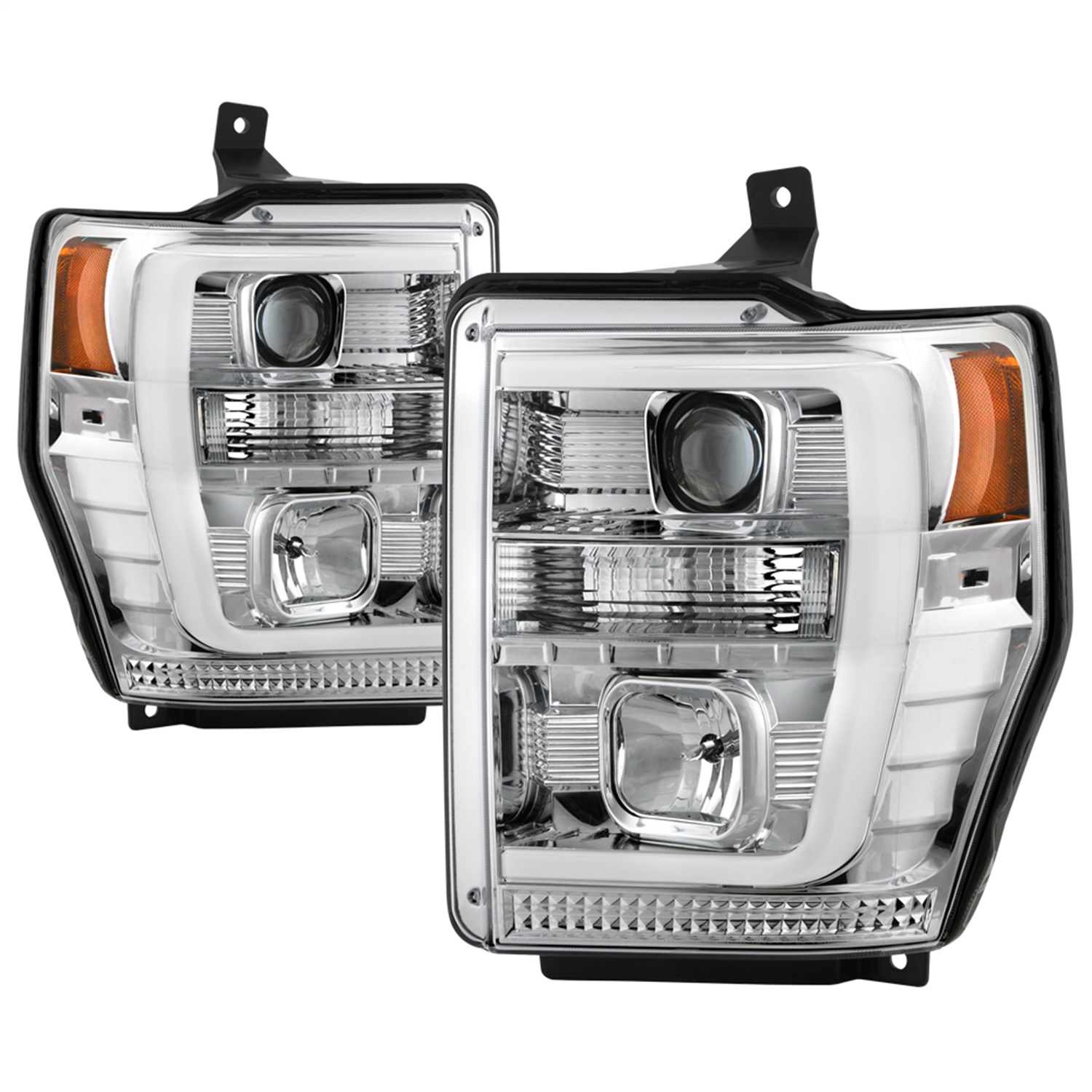 Spyder Fit Ford F-250/350/450 08-10 V2 High-Power LED Headlights-Switch Back