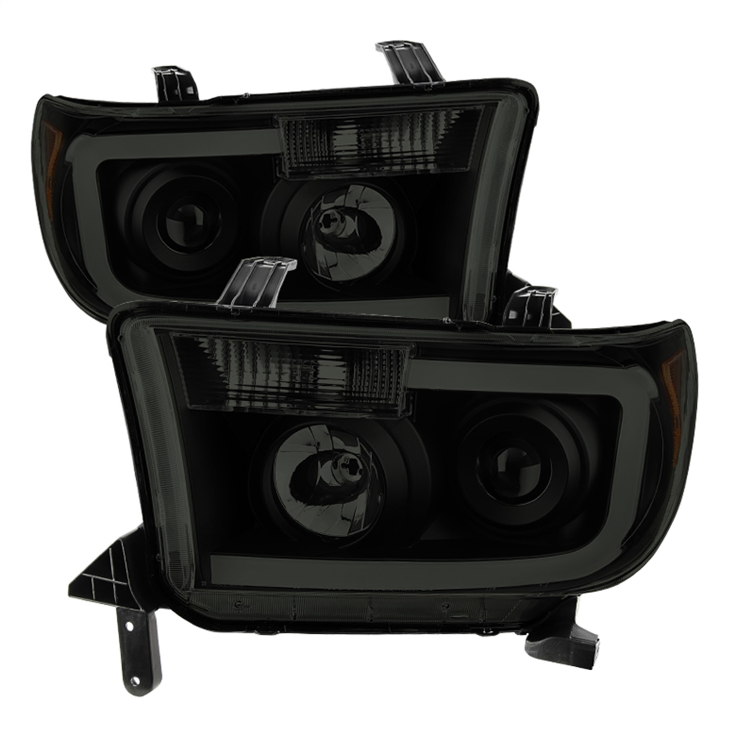 xTune Fits Tundra 07-13 LED Light Bar Projector Headlights Black Smoked