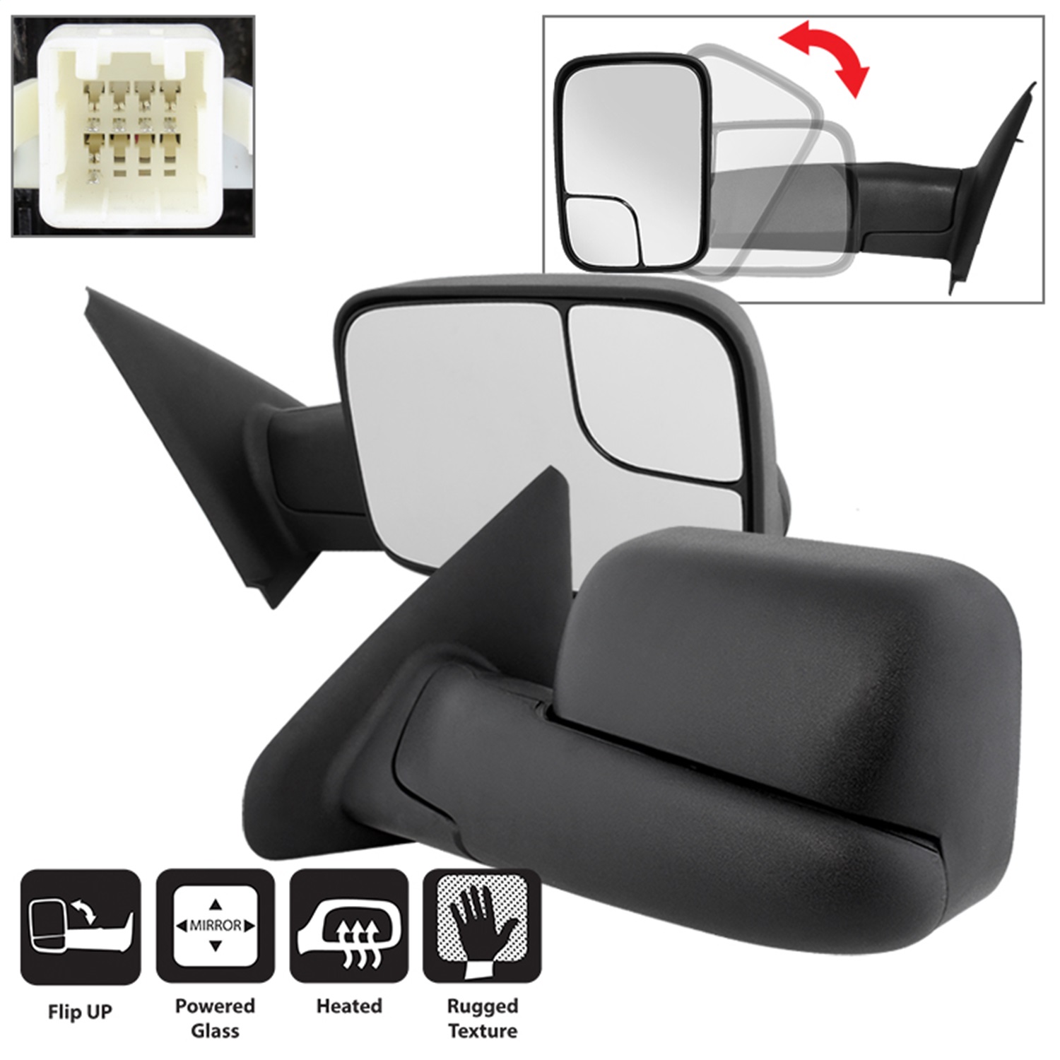 9935732 Xtune Exterior Towing Mirror Aftermarket Replacement