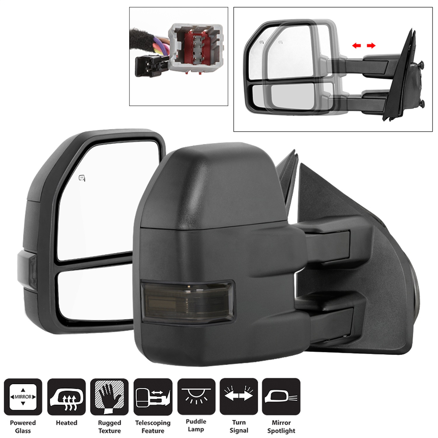 Spyder Auto 9943065 Power Heated LED Signal Telescoping Mirrors Fits 15-17 F-150