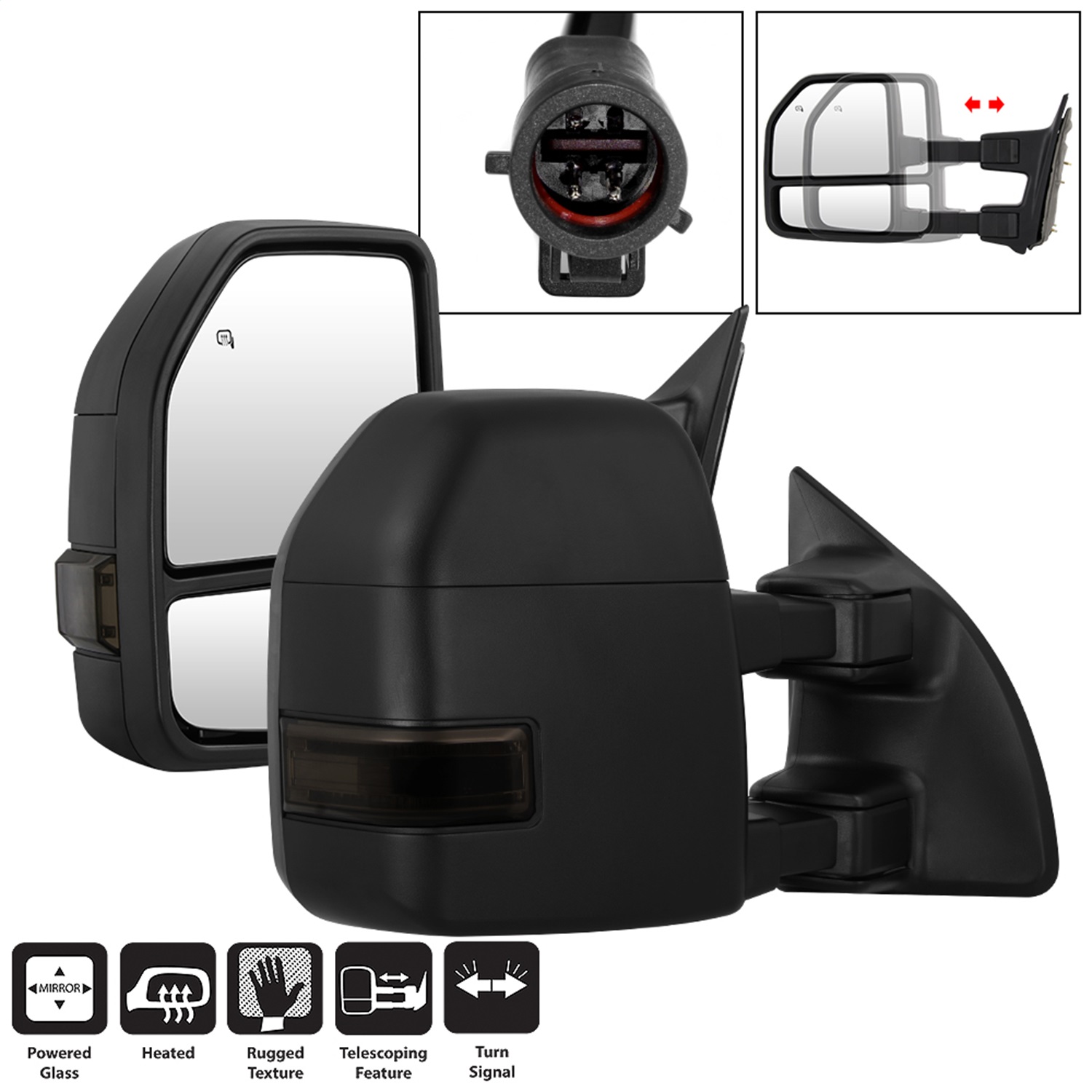 Spyder Auto 9943102 Power Heated LED Signal Telescoping Mirrors