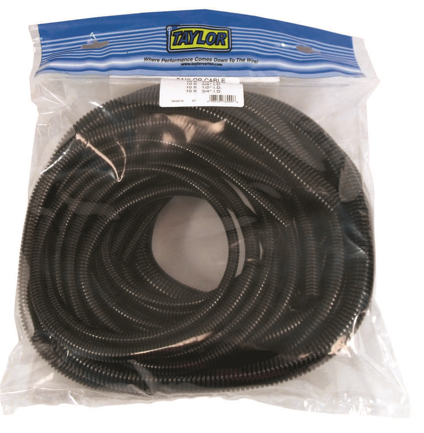 Taylor Cable 38500 Black Convoluted Tubing 
