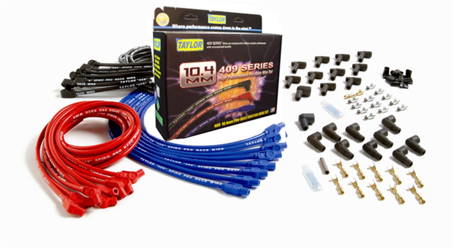Taylor Cable 79226 409 Spiro-Pro 10.4mm Ignition Wire Set Fits 93