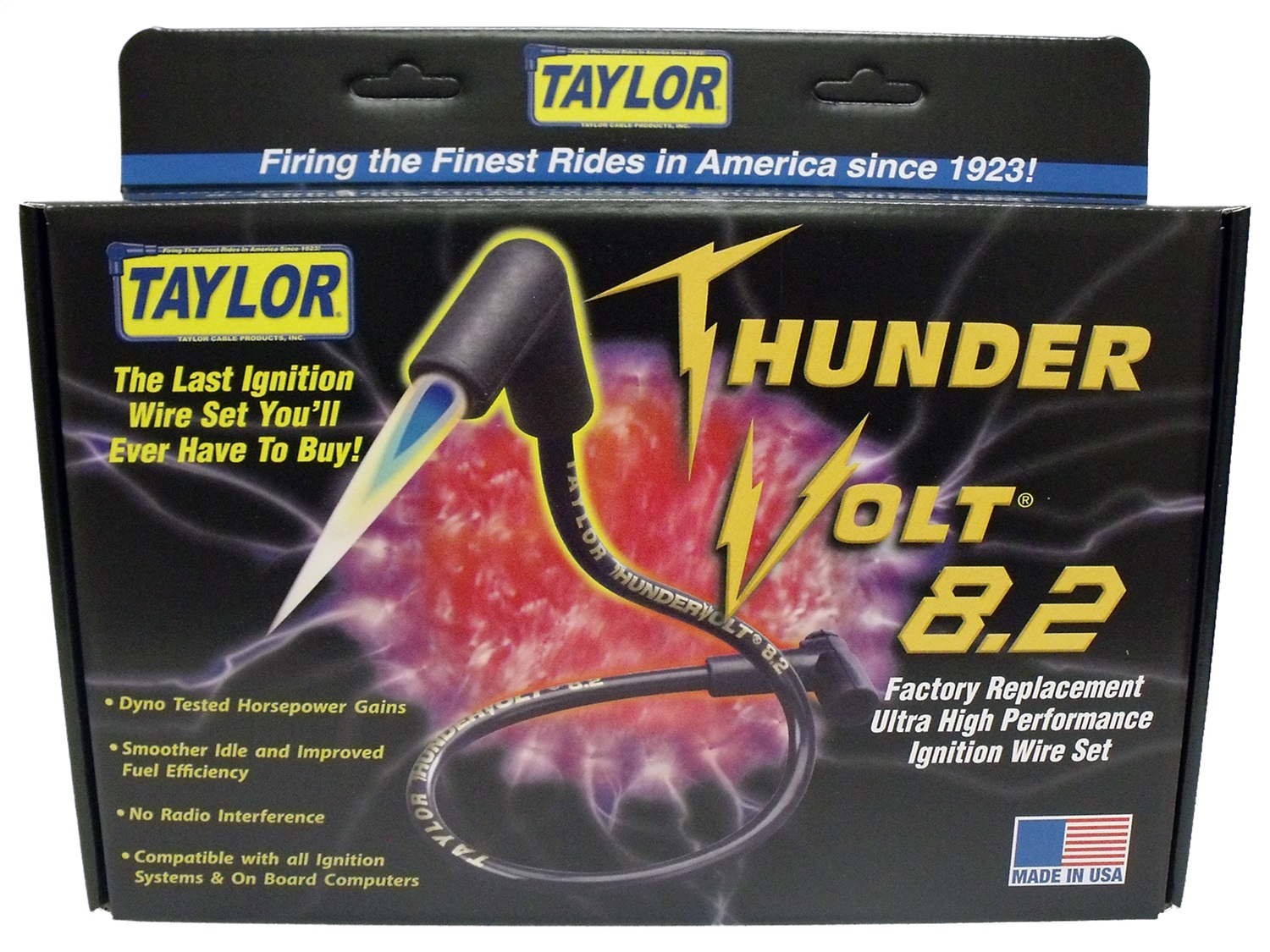 Taylor Spark Plug Wire Set 83051; ThunderVolt 8.2mm Black 90¡ Universal V8