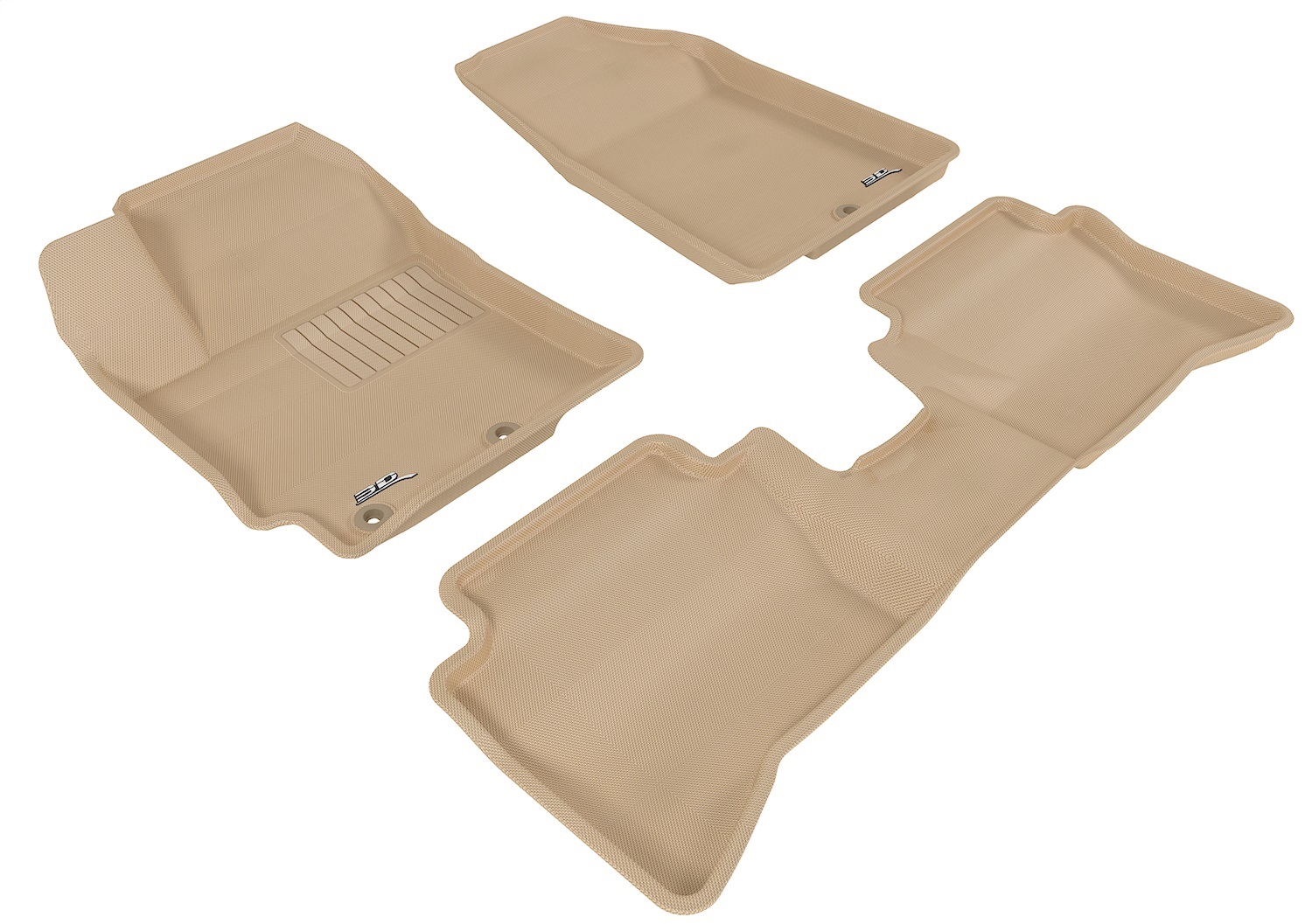 For 20122016 Kia Rio Kagu Tan All Weather Front and Rear Floor Mat Set
