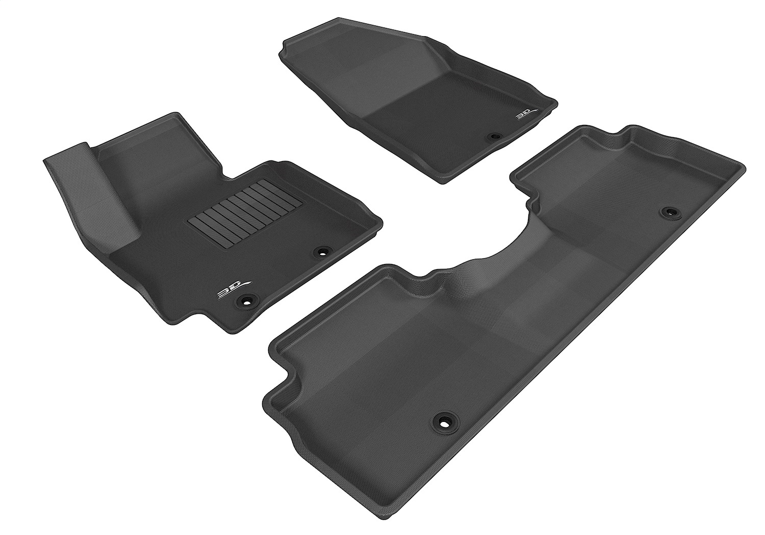 3D Maxpider Complete Set Custom Fit All-Weather Floor Mat For Select Kia Soul Models - Kagu Rubber (Black) (842132053734)