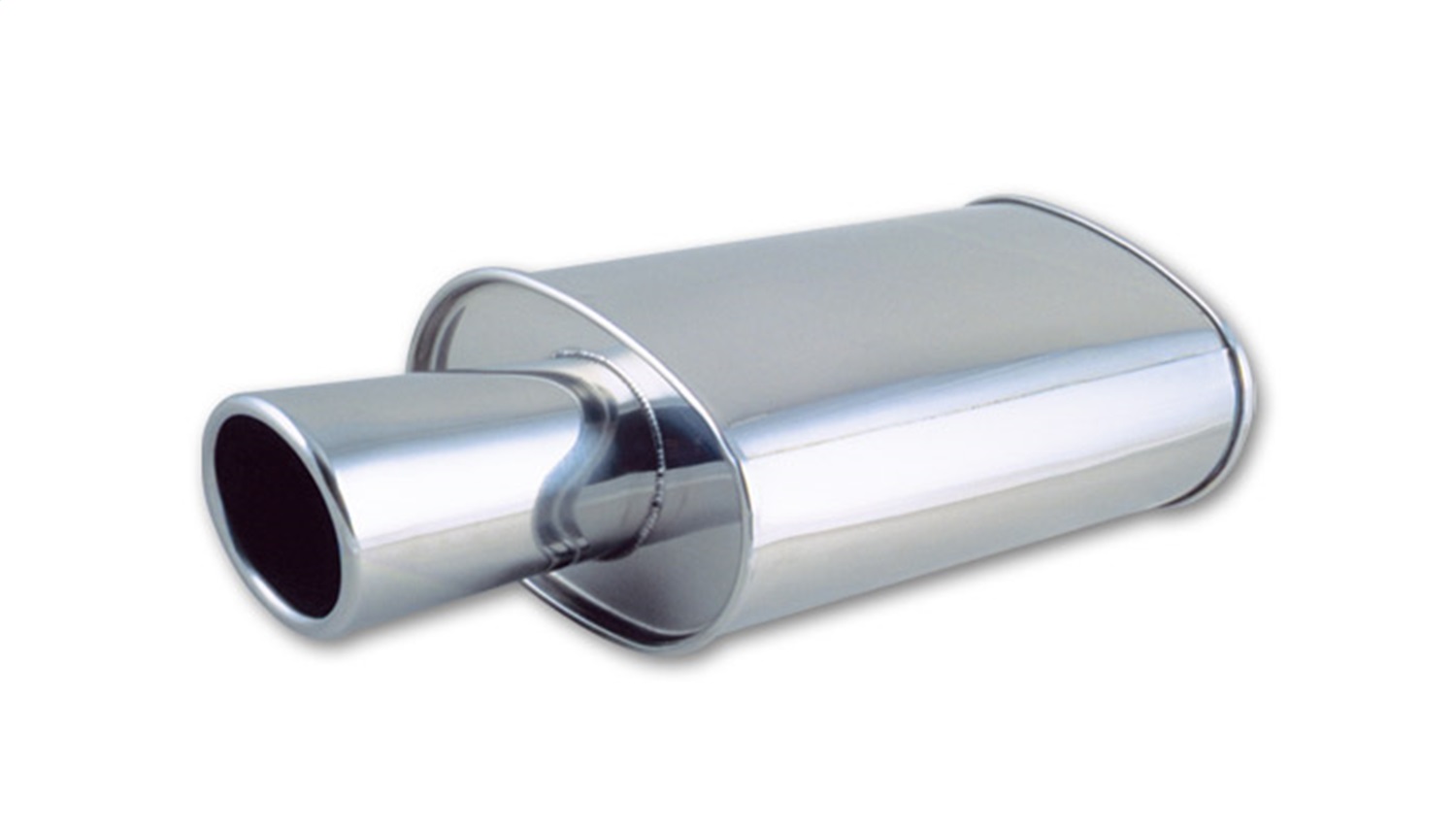 Vibrant 1046 StreetPower Muffler w/4in Round Tip Rolled Edge - 2.5in inlet I.D.