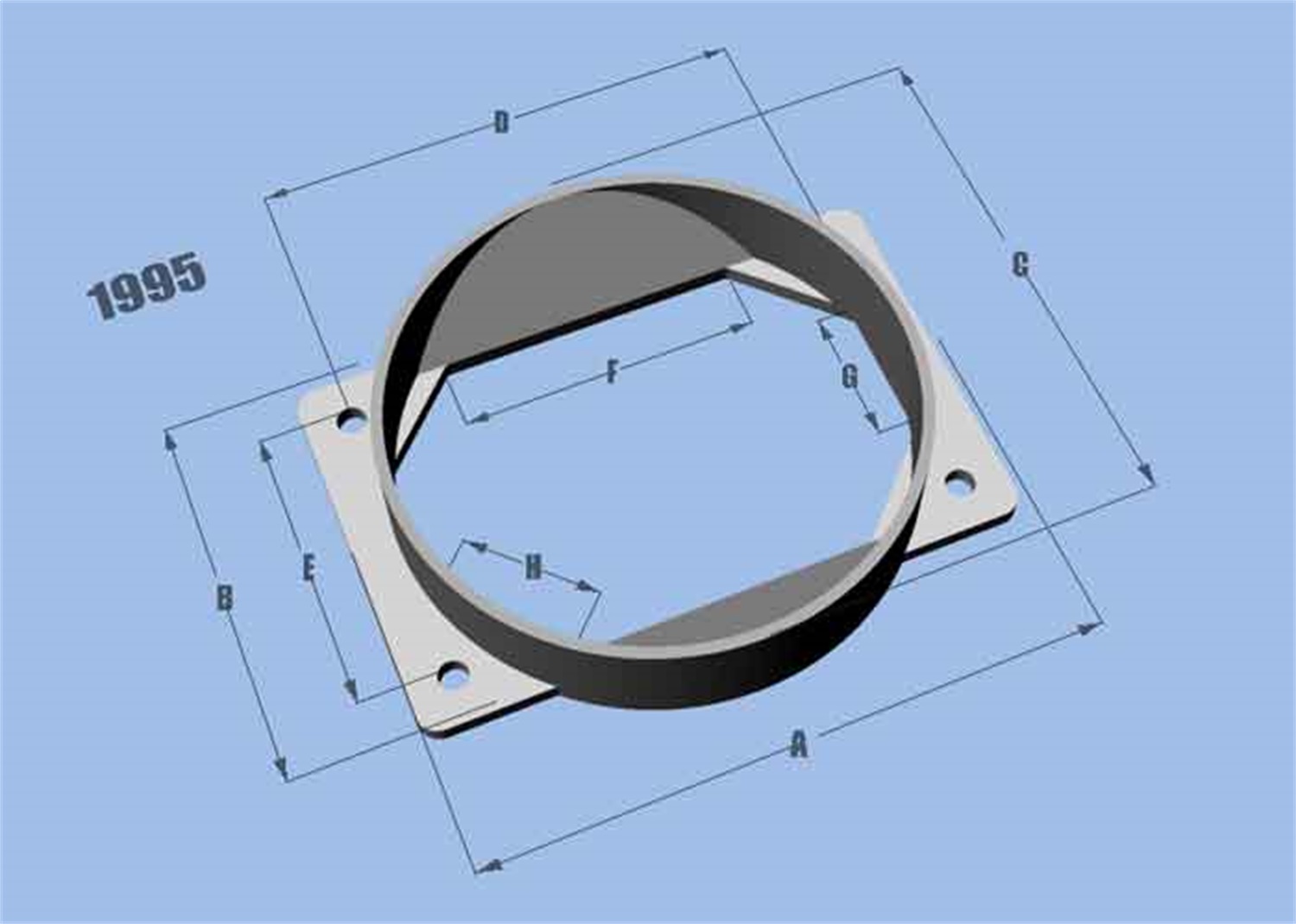 Vibrant Mass Air Flow Sensor Adapter Plate for Mitsubishi applications