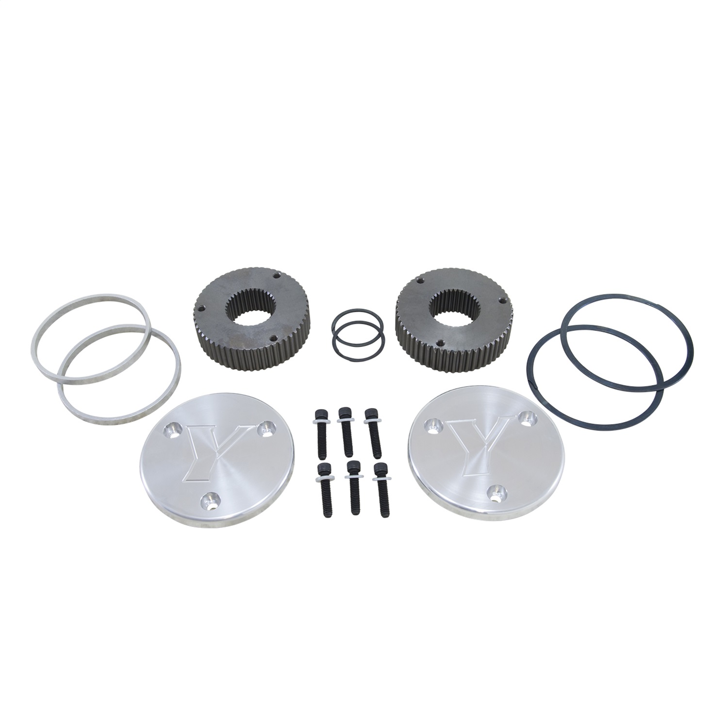 Yukon Dana 60 hardcore drive flange 35 spline outer stubs w/ yukon engraved caps