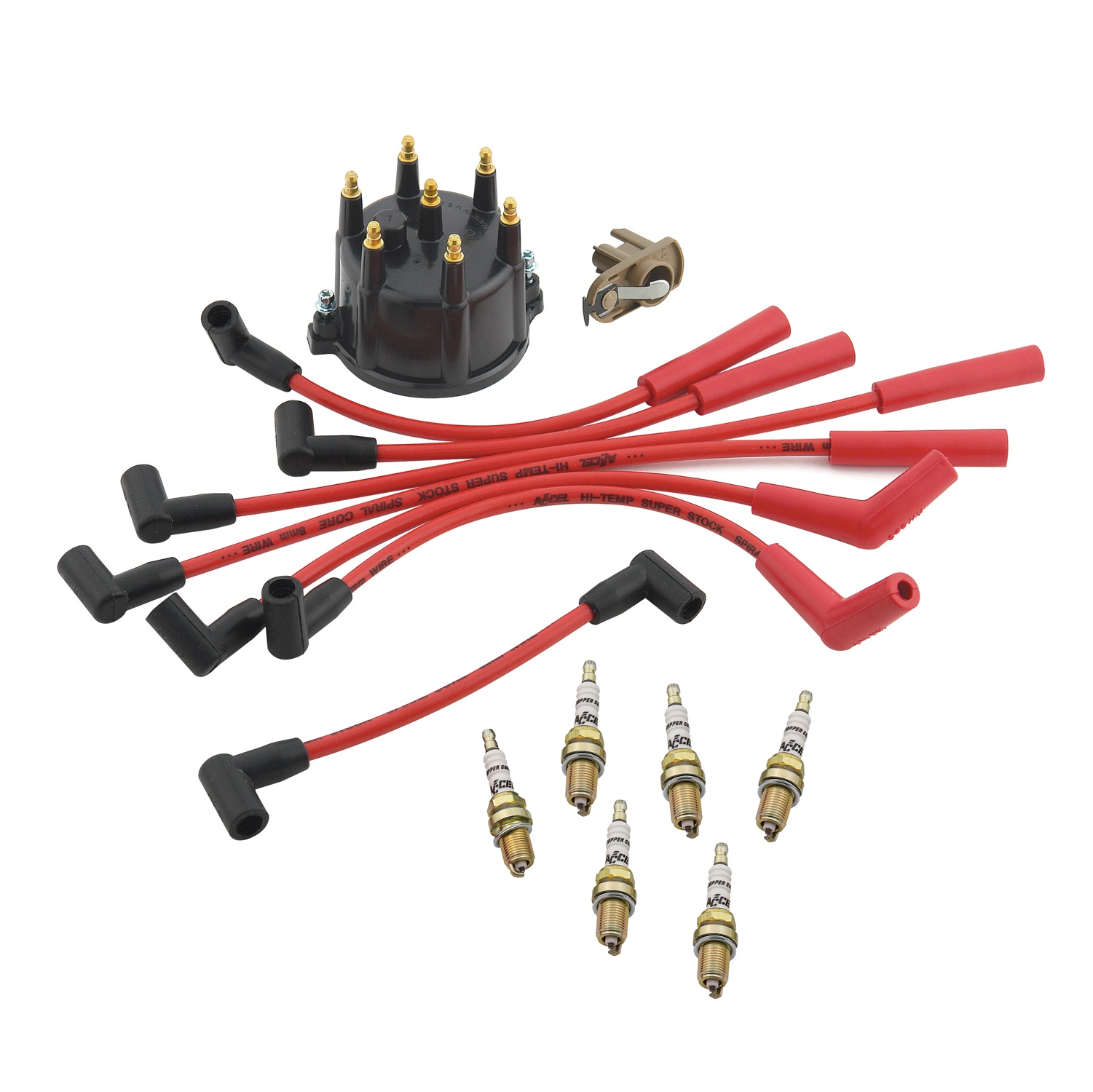 Accel TST17 Distributor Cap / Rotor Kit / Spark Plug / Spark Plug Wire Kit For JEEP
